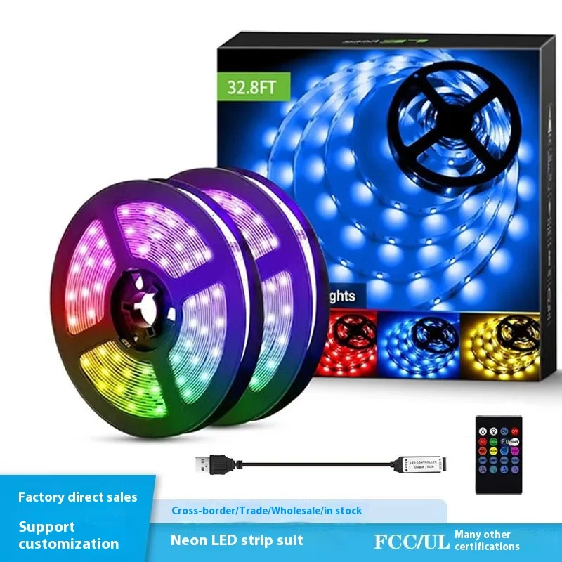 China Waterproof IP67 RGB LED Strip Kit 5050 PVC Body LED Strip with USB Connectivity and Remote Control Switch
