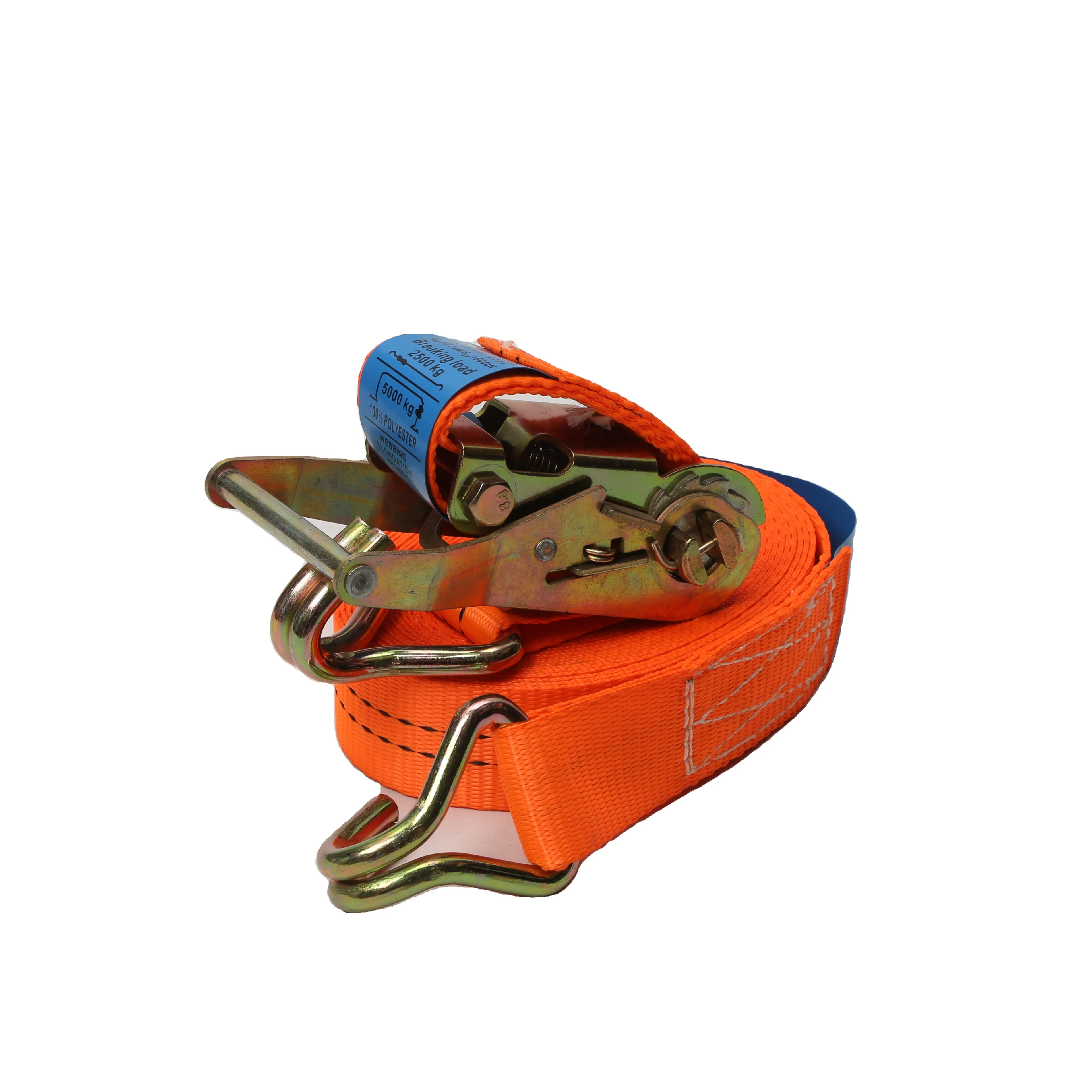 1.5 inch 2.5tons vehicle kayak trailer tie-down belt hardware webbing heavy duty ratchet tie down strap