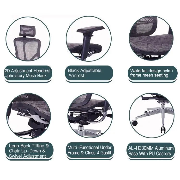 Synchronize Mechanism Office Chair Ergonomic Mesh Executive Swivel Manager Office Chair