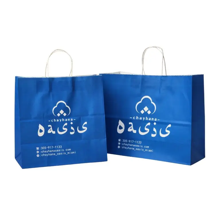 Recyclable Custom Kraft Paper Food Takeaway Packaging Bag With Your Own Logo For Fast Food Take Away
