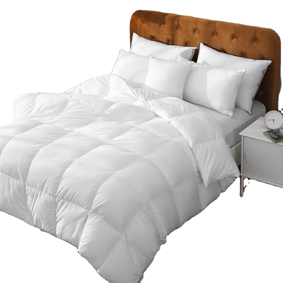Feather Comforter Filled with Feather & Down Queen Size - All Season White Duvet Insert- Luxurious Hotel Bedding Comforters with