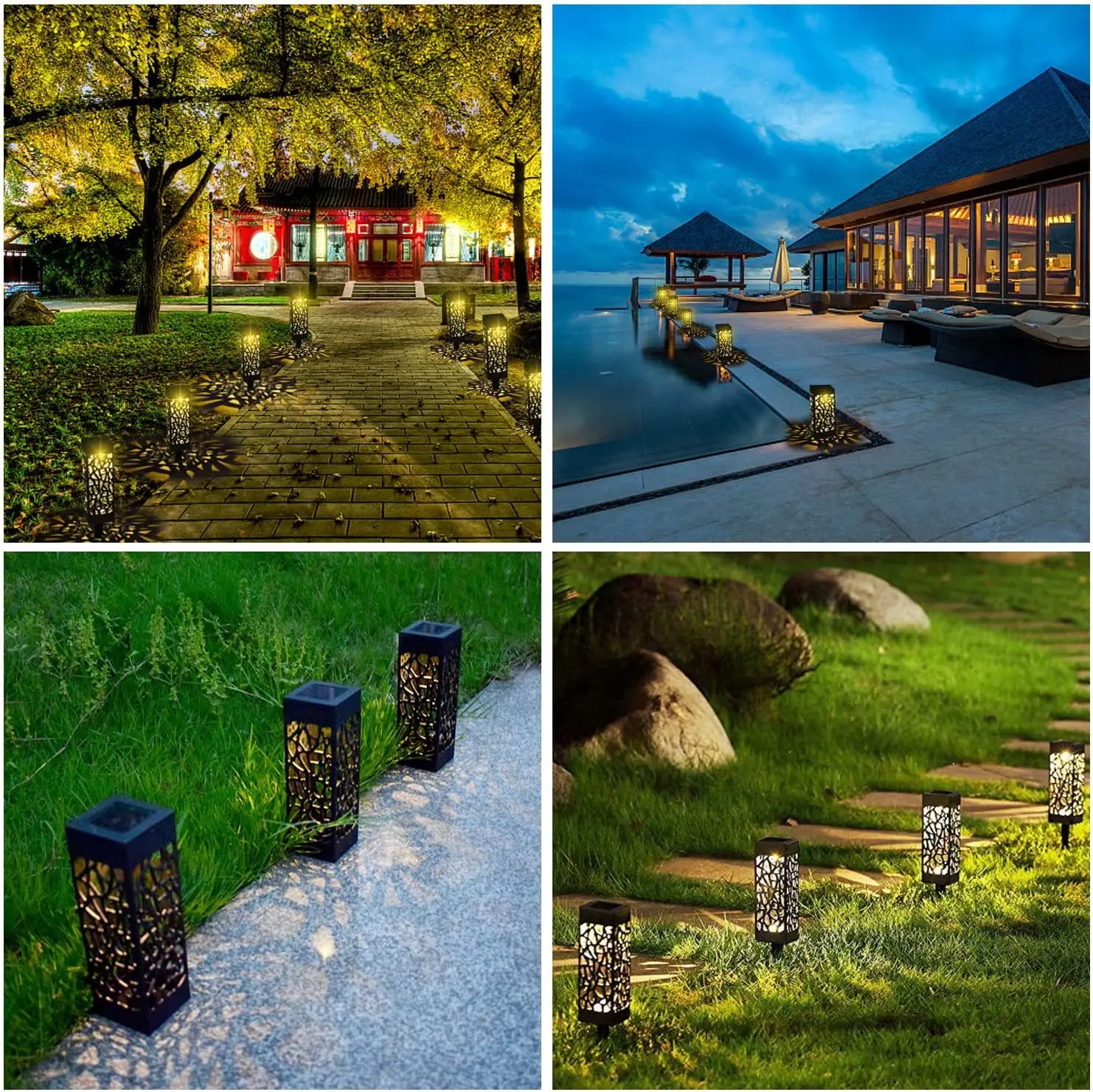 Solar wireless hollow lawn light outdoor garden garden balcony landscape lawn lamp for garden decoration