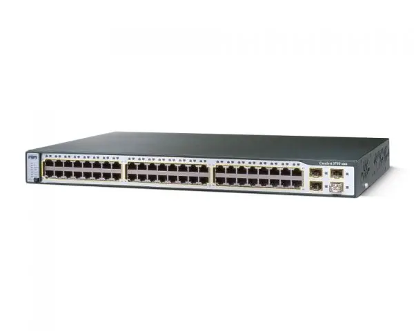 WS-C3750V2-48PS-E для Циско Catalyst C3750V2 переключатель 48x Fast Ethernet PoE RJ-45 + 4x1 порт Gigabit Ethernet SFP