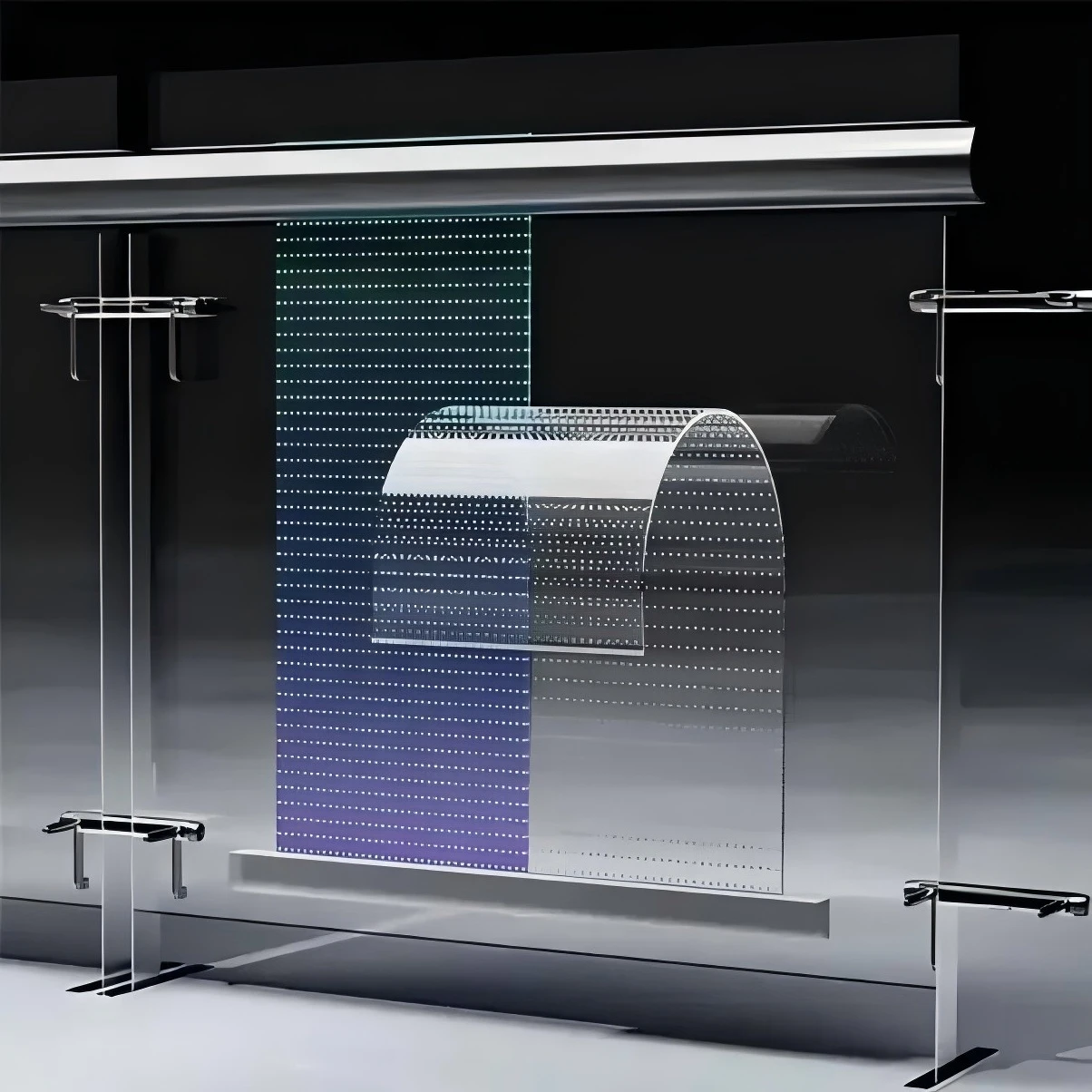 DCSJ Flexible LED Screen Transparent Film Screen Advertising Display Transparent LED Video Wall Screen Film Attaching Machine