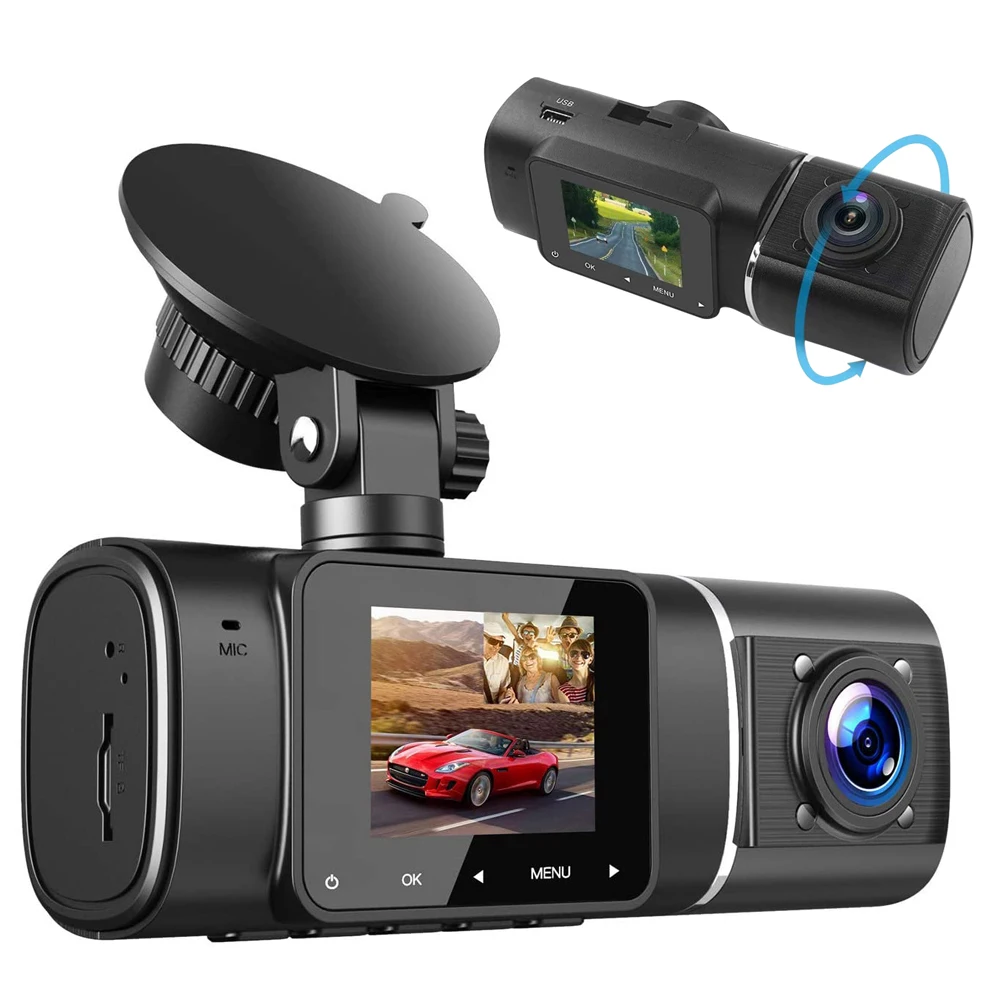  FHD 1080P Автомобильный видеорегистратор с двумя объективами 1 5 дюйма 140 градусов ночное