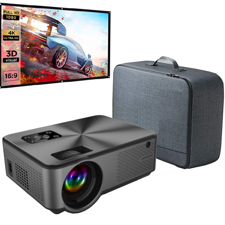 Портативный проектор для домашнего кинотеатра HD LED Mini Beamer LCD видео проекторы 1080P поддержка с 100 дюймовым экраном сумка все в одном