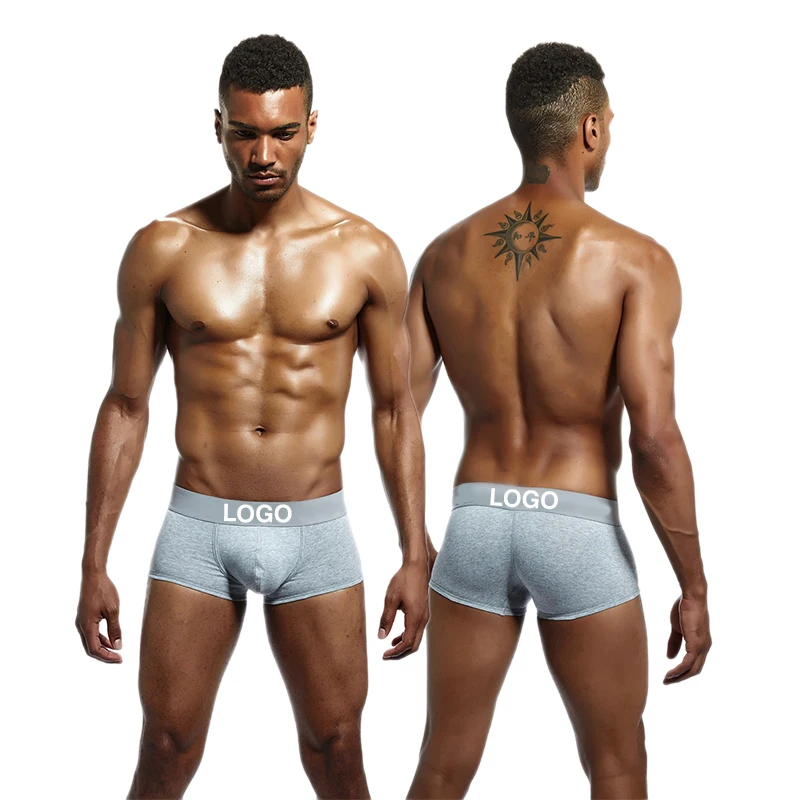 Customized brand logo organic cotton boxers short lingerie trunks wholesale mens bamboo underwear