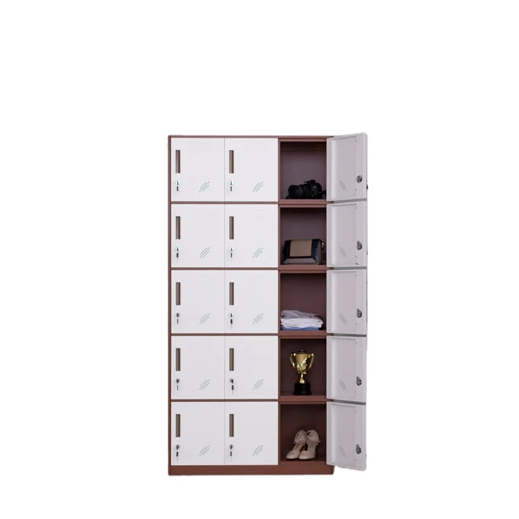 Full Height 15 Mini  Door Steel lockers Small Metal Storage Cabinet Staff Lockers Wardrobe Steel Locker Cabinet