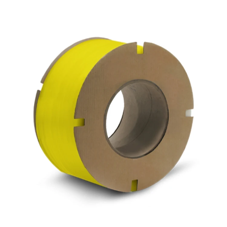 Light industry packing belt plastic box packing strapping roll yellow pp strap 12mm for machine use