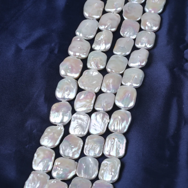 Wholesale 19-21mm Square Shape Baroque Freshwater Pearl Strand Natural Pearl Jewelry Making