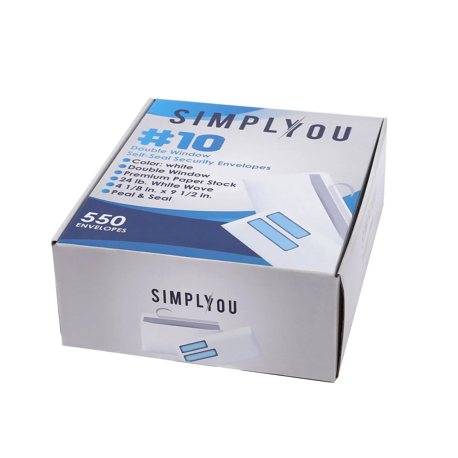 #10 High Quality Western Business White Double Window Envelope