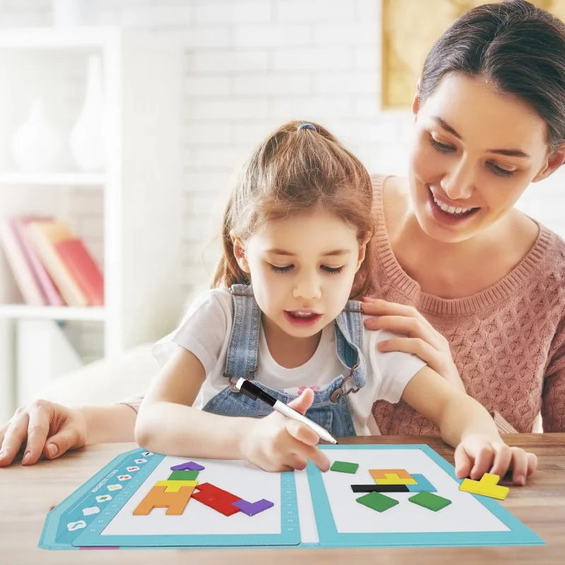 Factory Wholesale Tetri Puzzle Game Educational Toy Wooden Brain Blocks Puzzle For Kids