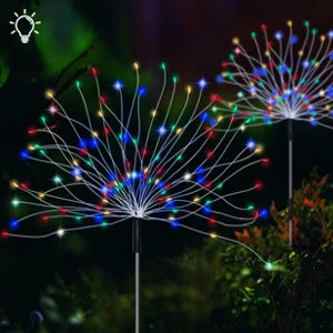 Outdoor Waterproof Copper Wire Firework Lights Decorative Ground Pathway Lawn Solar Light String Led Garden Lamp
