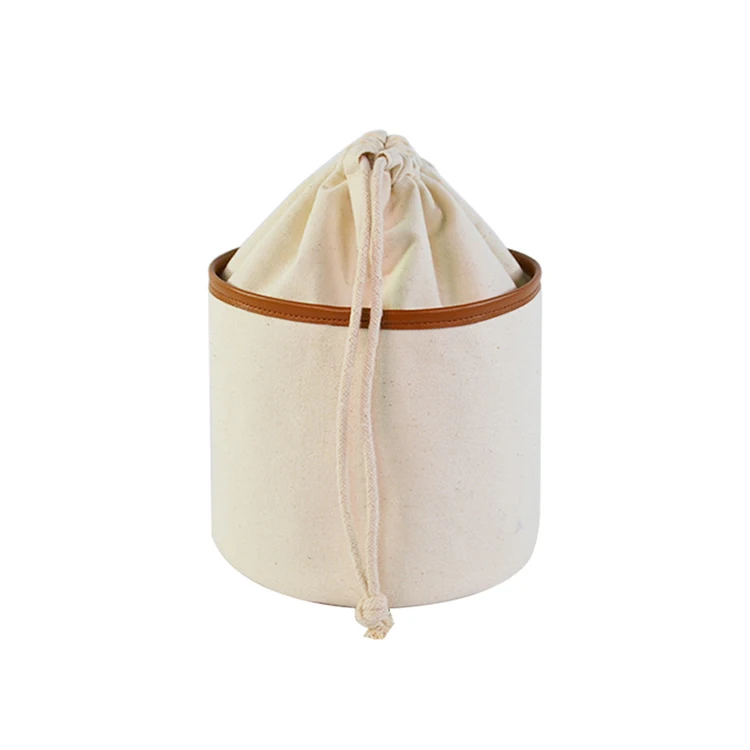Chiterion Single Shoulder Drawstring Canvas Stringdraw Cosmetic Tote Bag Make Up Bucket With Canvas Strap