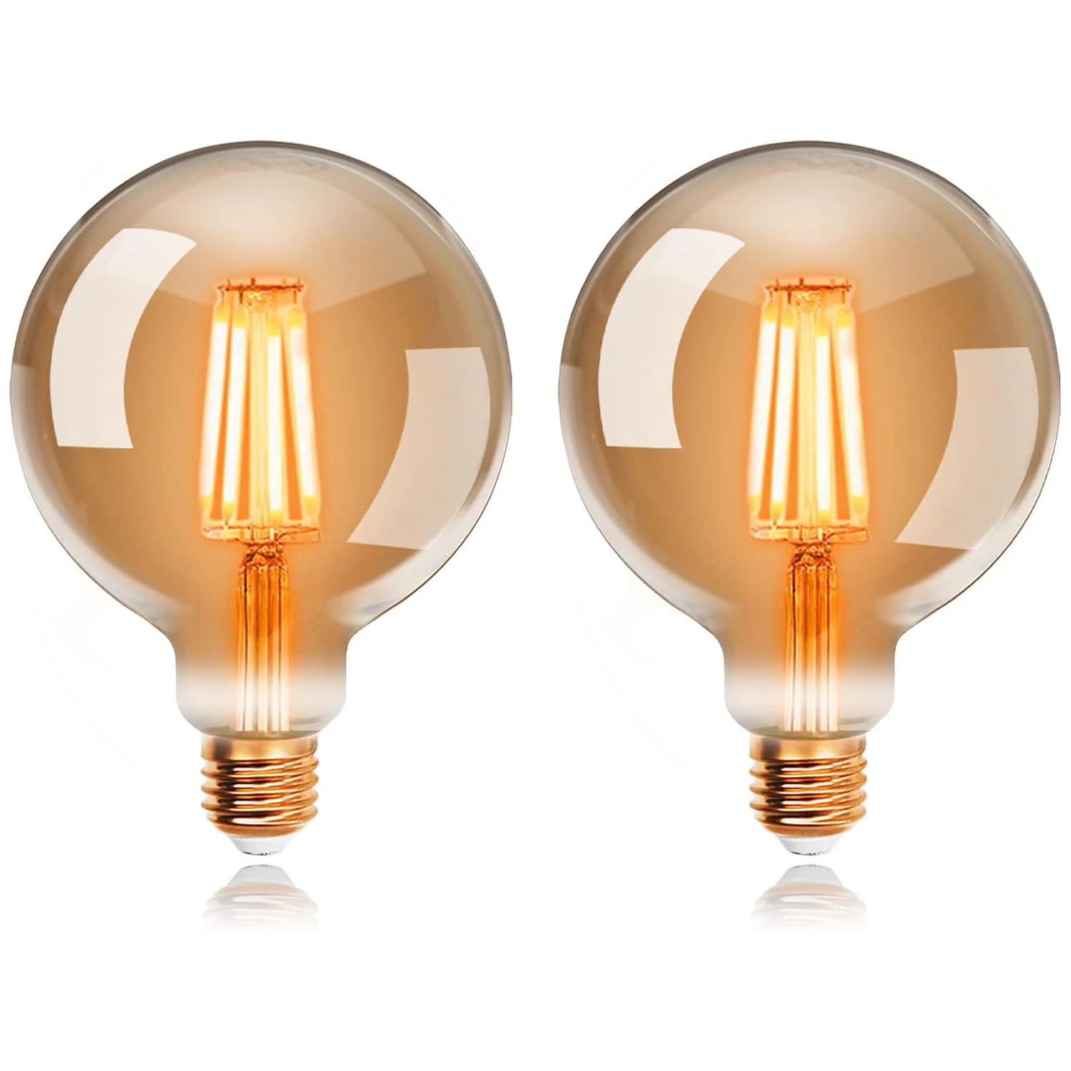 TSINYE G80 Vintage Edison LED Filament Bulb E27 4W 6W 8W Options with Amber Cover 2700K Warm White Light for Elegant Home Decor