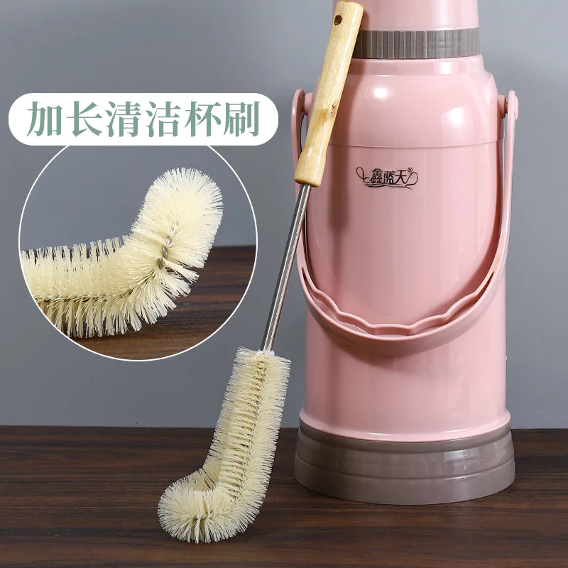 Bottle cup brush Curved head Long handle cleaning Washing cup soybean milk wall breaker brush