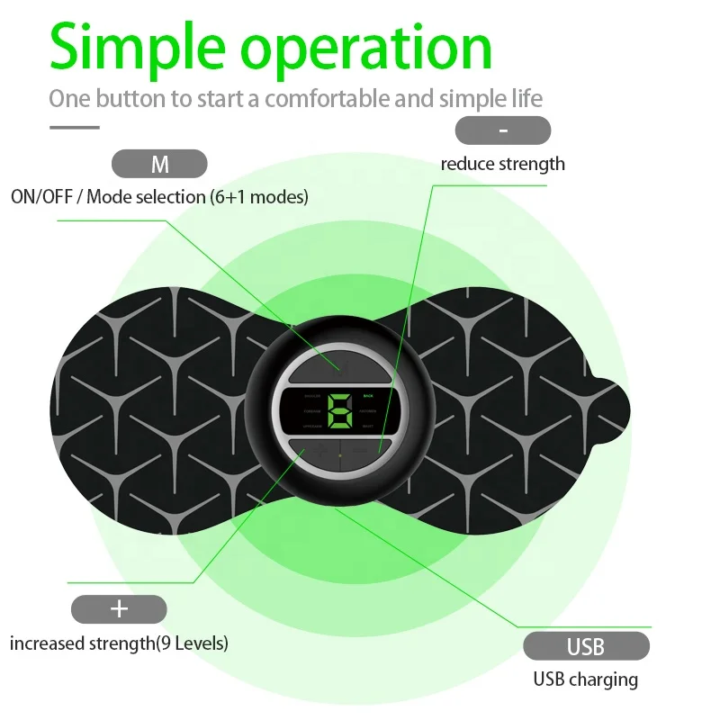 LCD Display Digital 2 Channels Mini Smart Electronic Massager