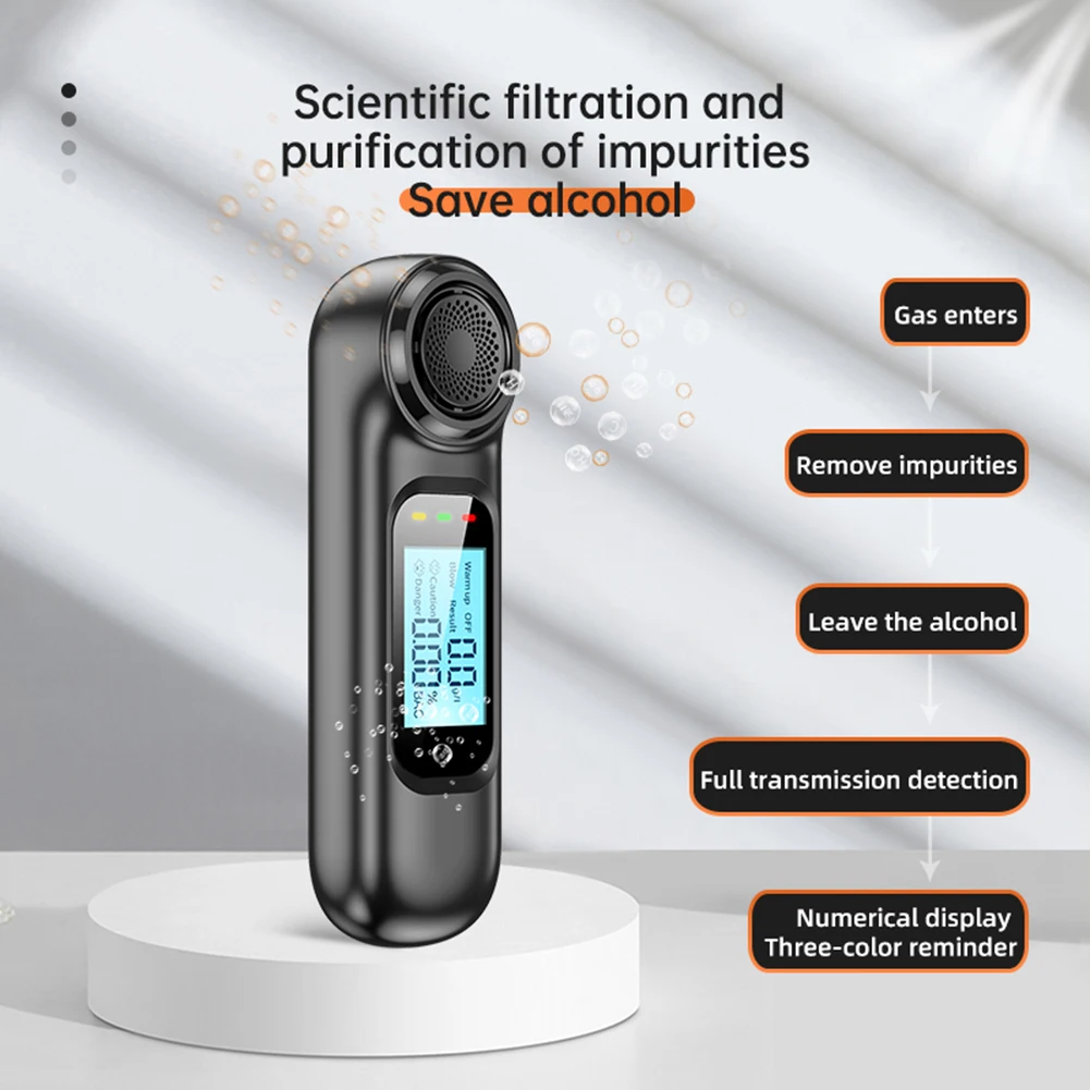 Rechargeable Portable Digital Non-Contact Breathalyzer Air Blowing Detector Alcohol Tester