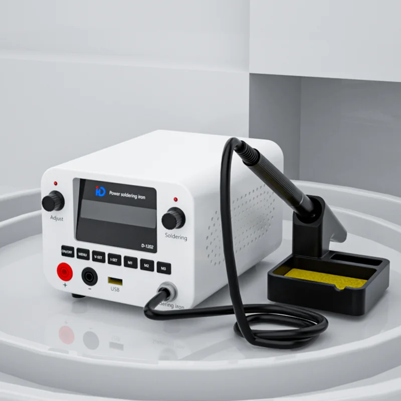 TBK D-1202 mini intelligent power soldering iron equipped with T12 temperature adjustable and USB fast charging port