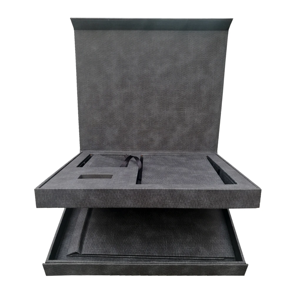 High grade wedding leather suit box customization,A3+A4+A6 album cover+USB hole + box