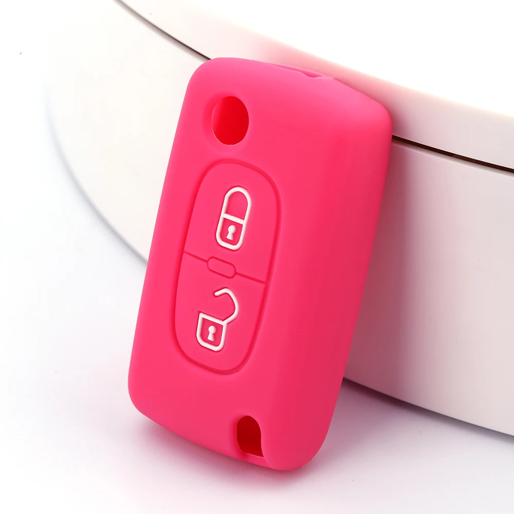 Factory Supply Low Price Protective Silicone Folding 2 Buttons Car Key Cover Case