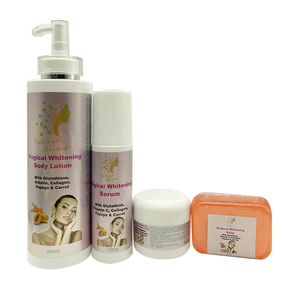 Rebranding Cosmetics Private Label Skincare Set Best Whitening Soap Serum Face Cream Body Lotion for Lightening Glowing Skin