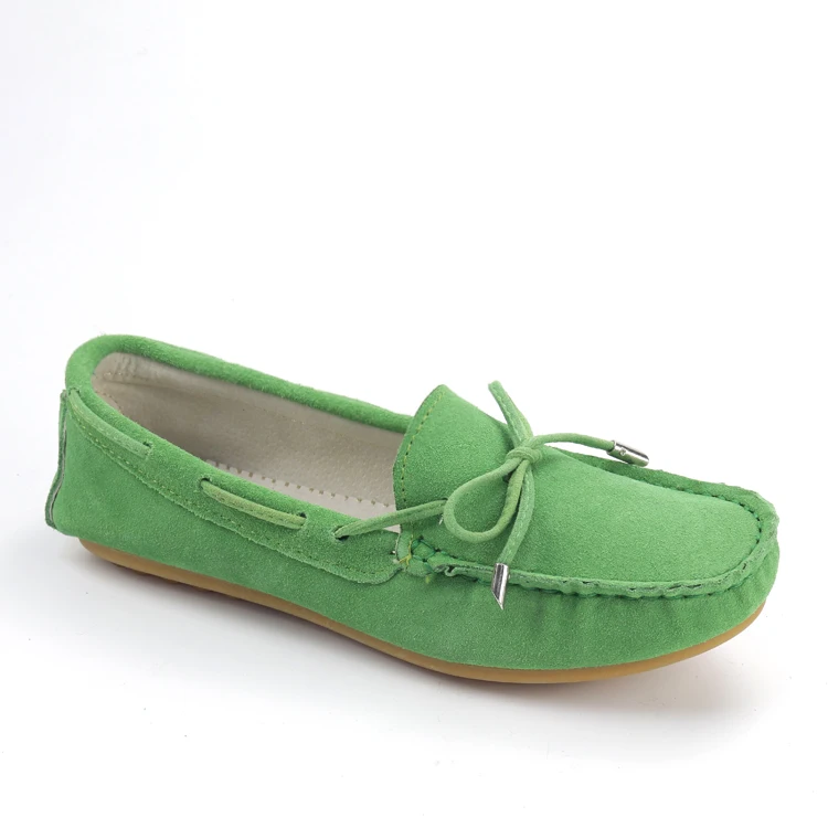 Women Casual Bowknot Penny Loafers Moccasins Driving Summer Leather Ladies Shoes Slip on Flat Boat Shoes