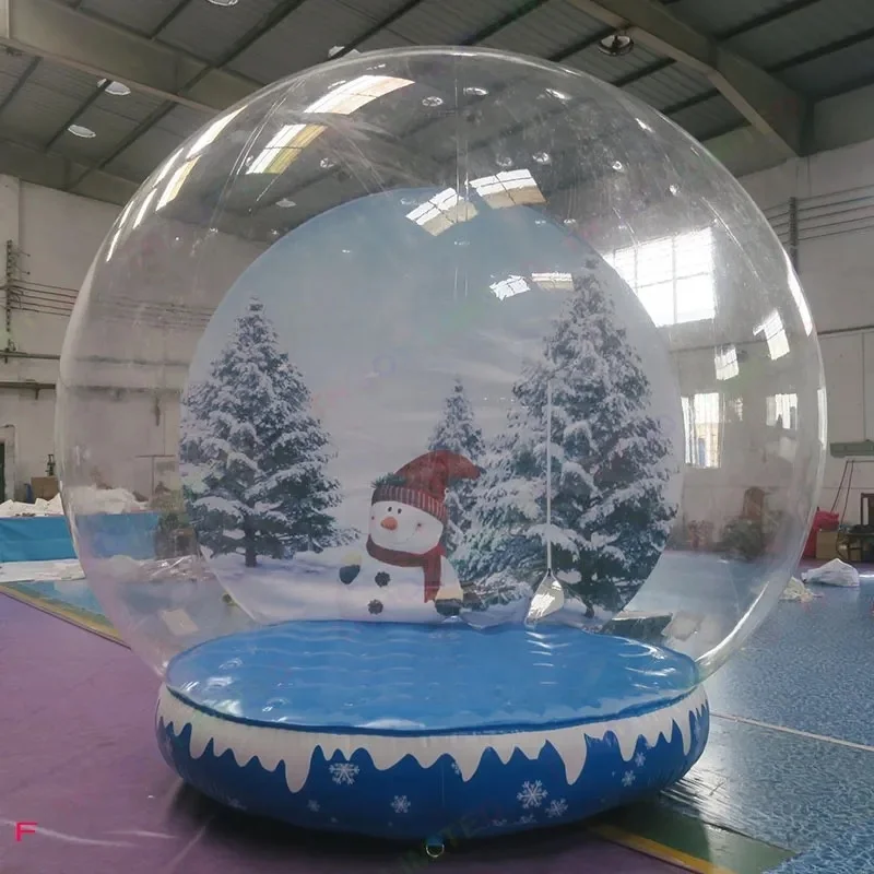 3 Meter Dia Christmas Giant Human Size Inflatable Snow Globe Photo Booth,Inflatable Bounce House Snow Globe With Blowing Snow