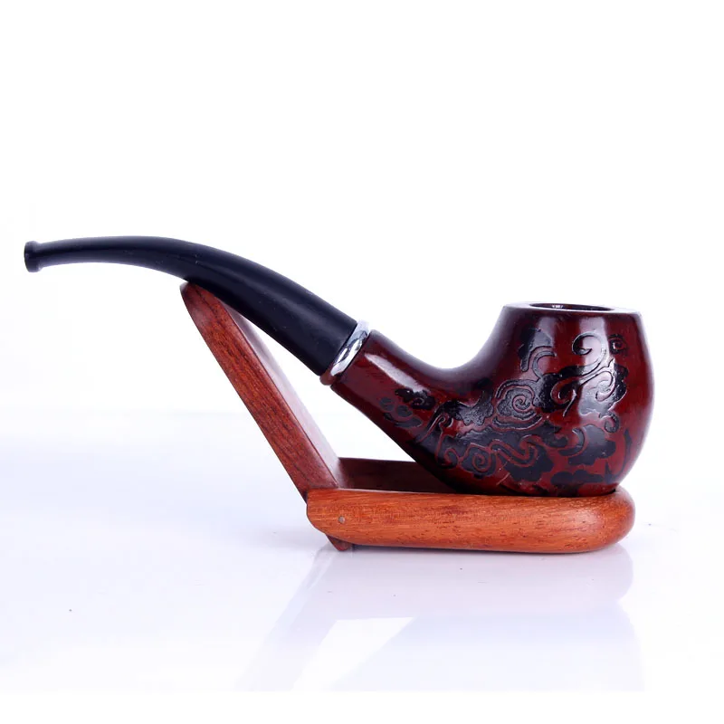 Eliao Novel Design Solid Wooden Smoking Pipe Bent Type Reusable Smoking Pipe Wholesale Stylish Tobacco Smoking Pipe