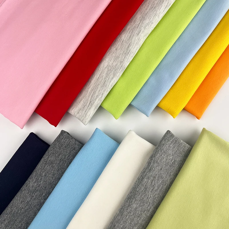 Customized 160-200gsm 95% cotton 5% polyester wrinkle free organic wicking fabric for t-shirts