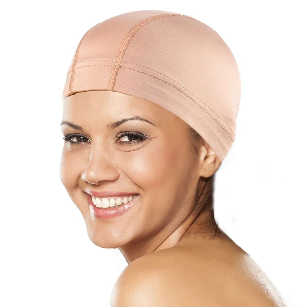 Wholesale Spandex Dome Cap For Wig Making Strech Glueless Weave Elastic Hair Streaking Wig Cap Dome Wig Cap