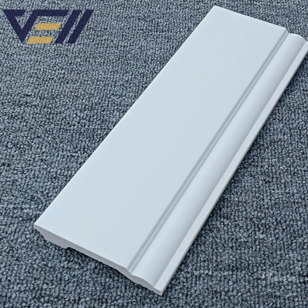 Factory Fine Quality Interior Decoration Moisture-proof Plastic Ps Moulding Wood Pvc Pu Skirting Board White