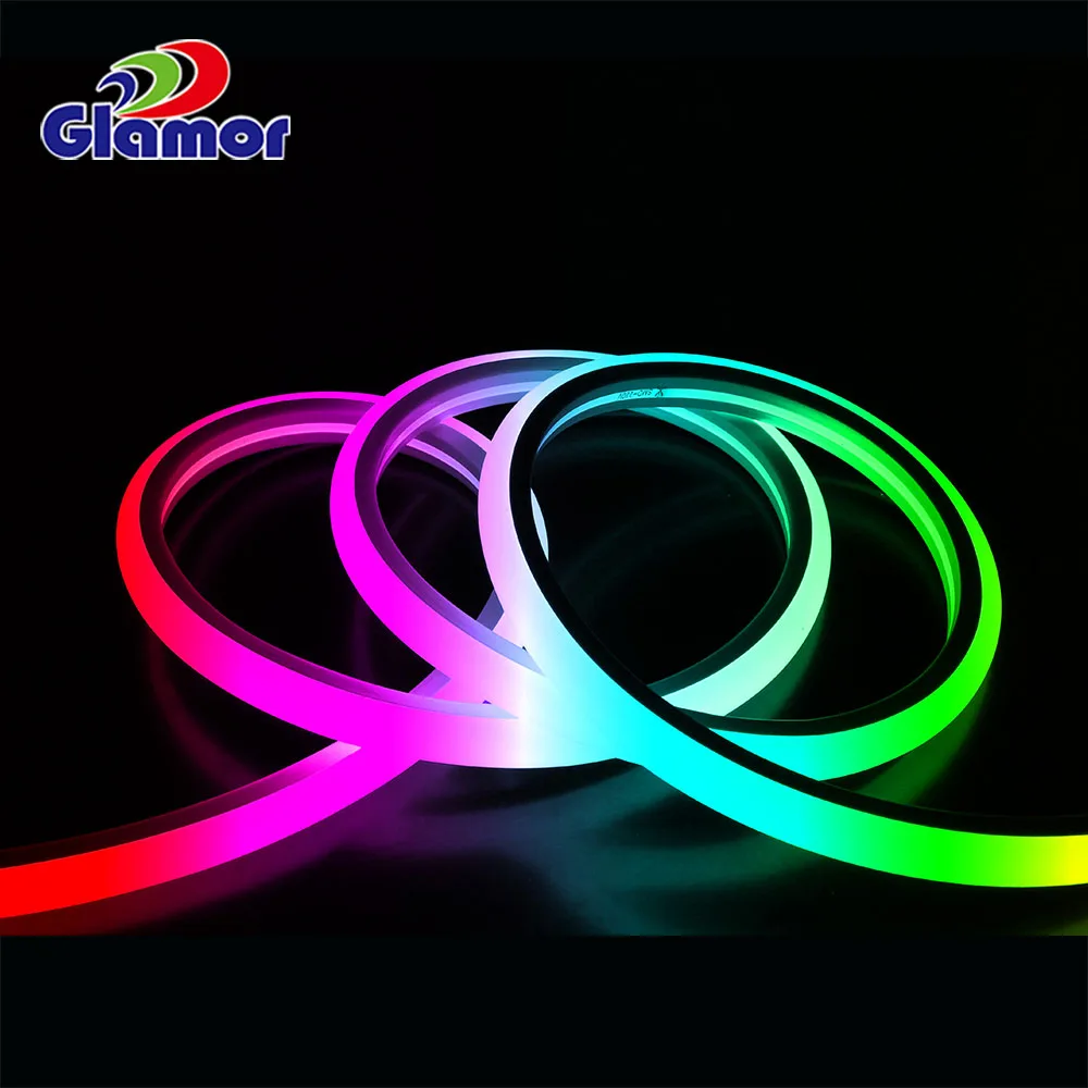 Гибкая, мягкая, устойчивая к высоким и низким температурам разноцветная Светодиодная гибкая неоновая трубка RGB