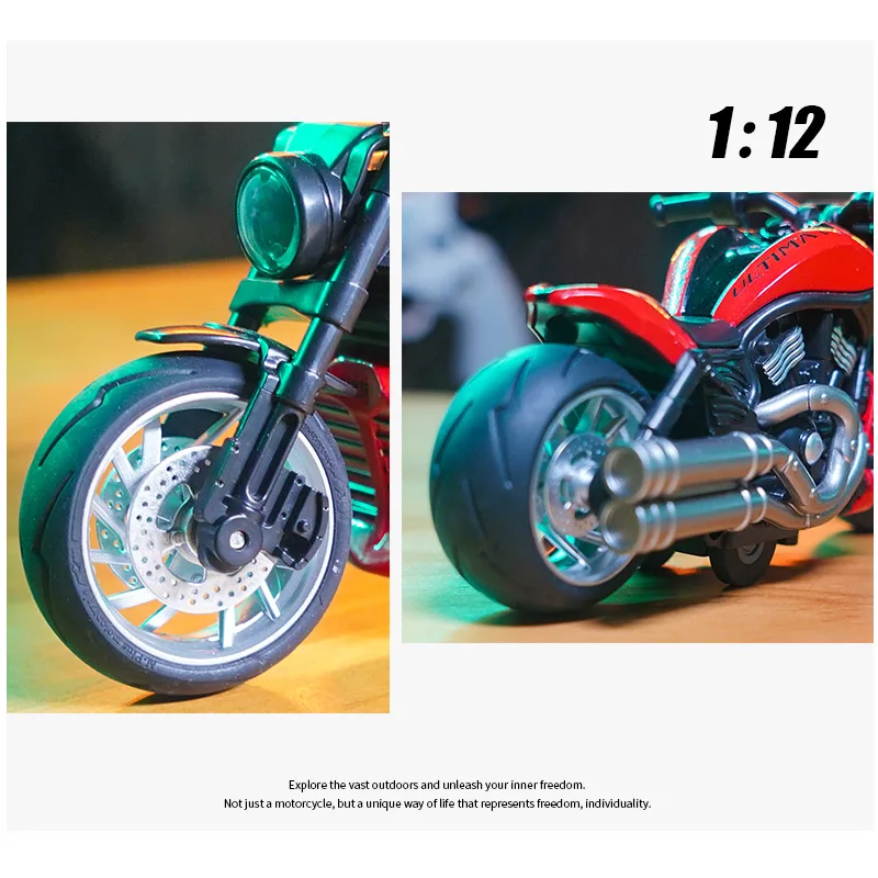 Toy Alloy 1:12 Pull Back Racing Series Light and Sound Racing Motorcycle Simulation Alloy Model Car Toy Vehicles