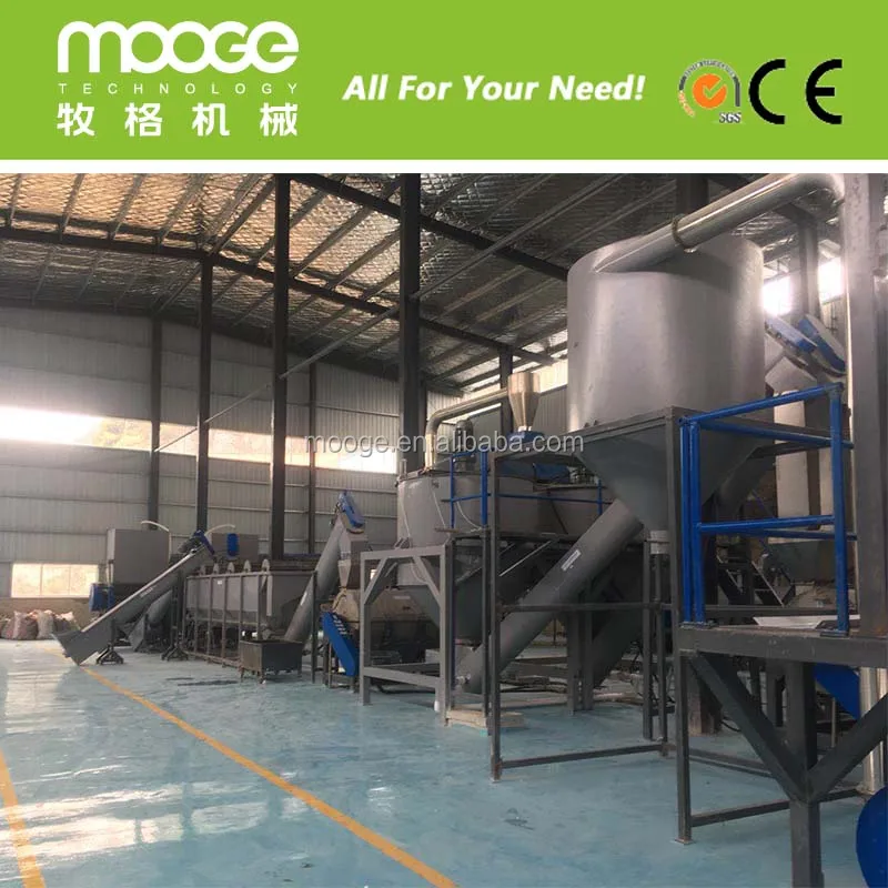 Mooge machinery  pet bottle crushing washing drying recycling line