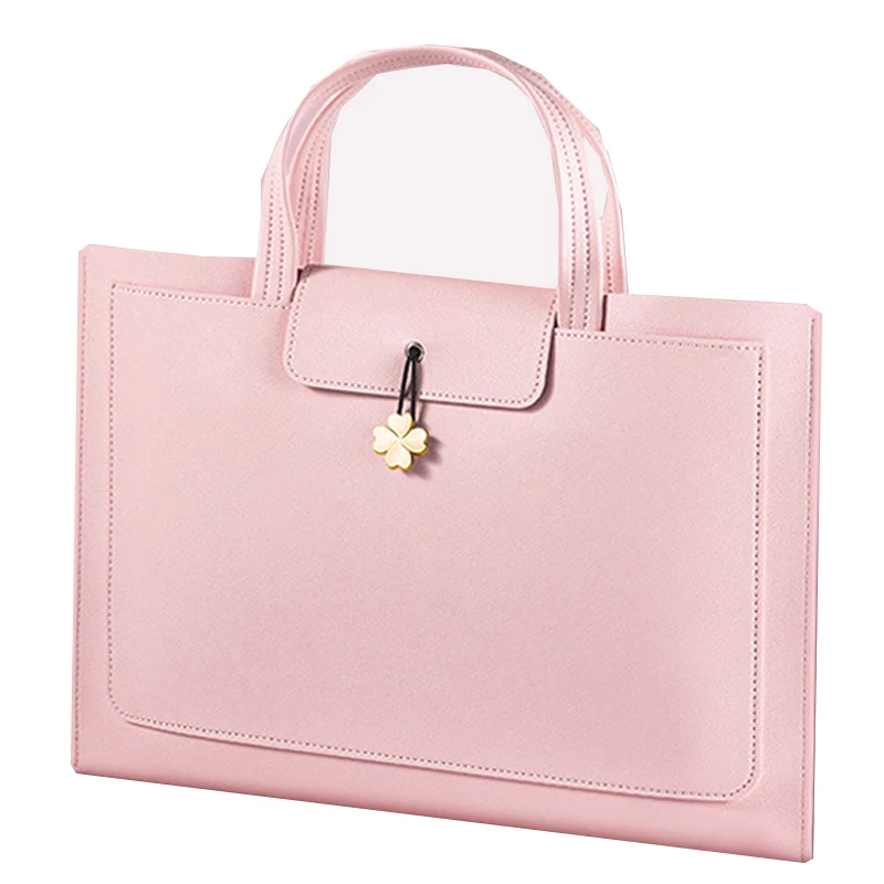 New Design Waterproof Leather Computer Bags Business Office Work Bag Pink briefcase for women