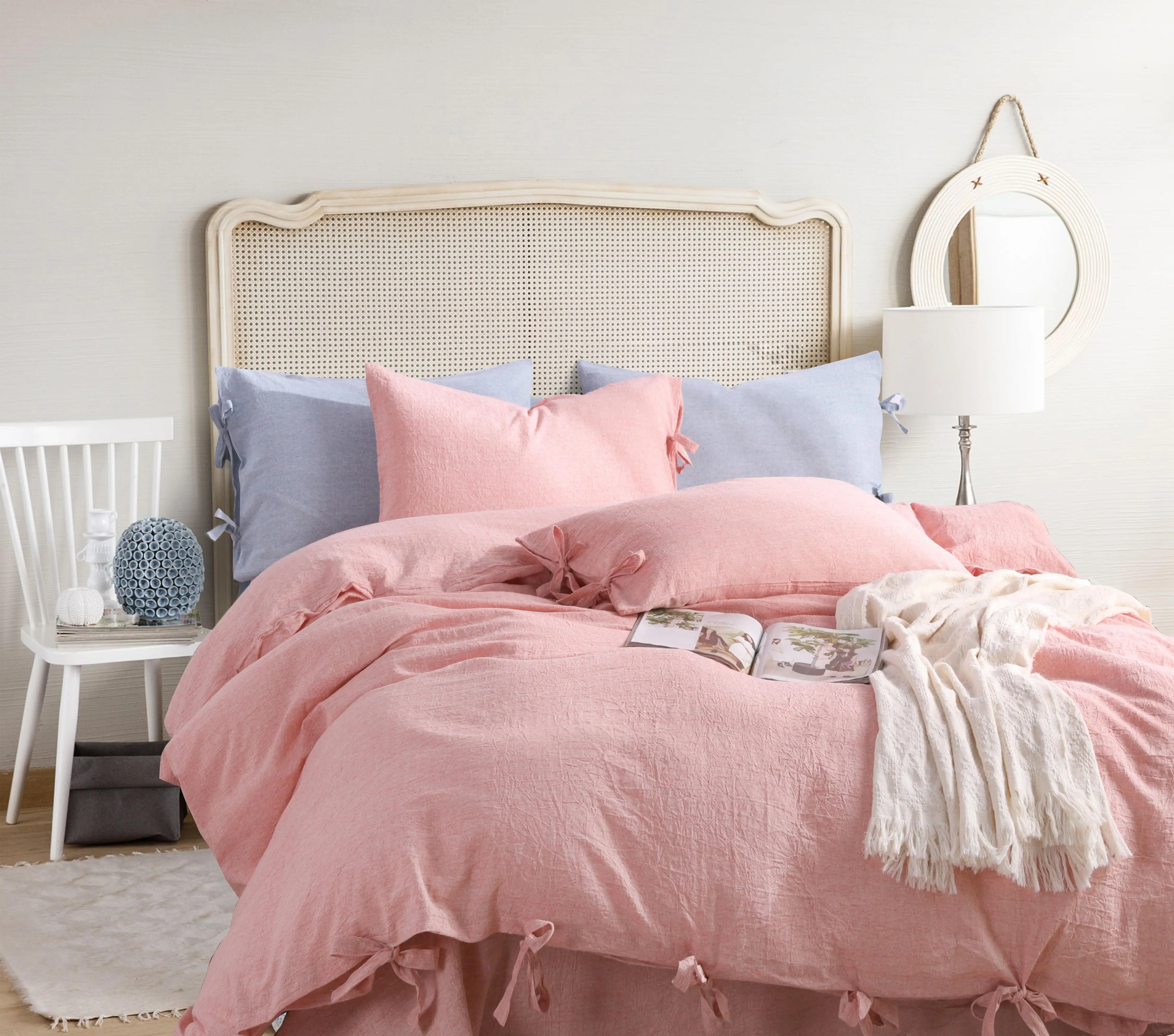 100%Cotton Material Pink color with 60S*60S Density fabric for making bed sheets