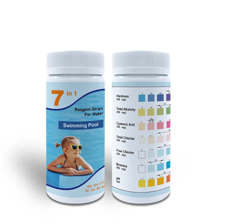 New Design Water Quality Test Strips 7 in 1 for Swimming Pool and Spa Test Strips Swim Kit
