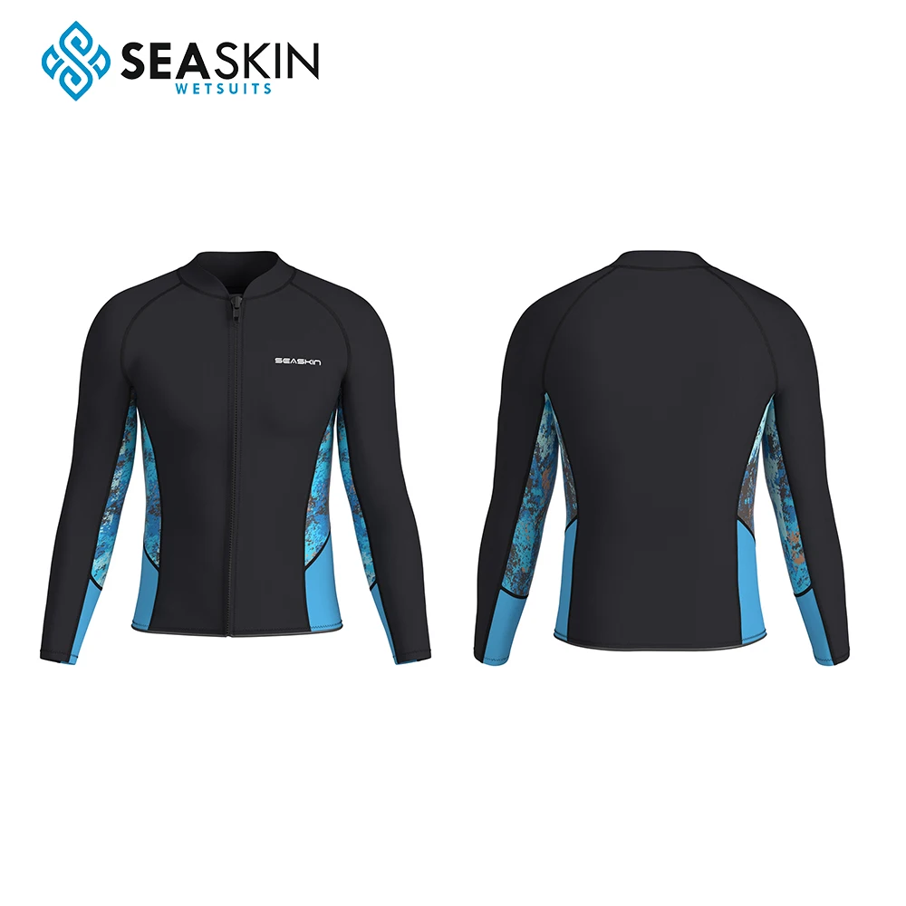 Seaskin Mens Surfing 3mm Neoprene Chest Zipper Jacket Wetsuits for Water Sports Neoprene Surf Top Vest