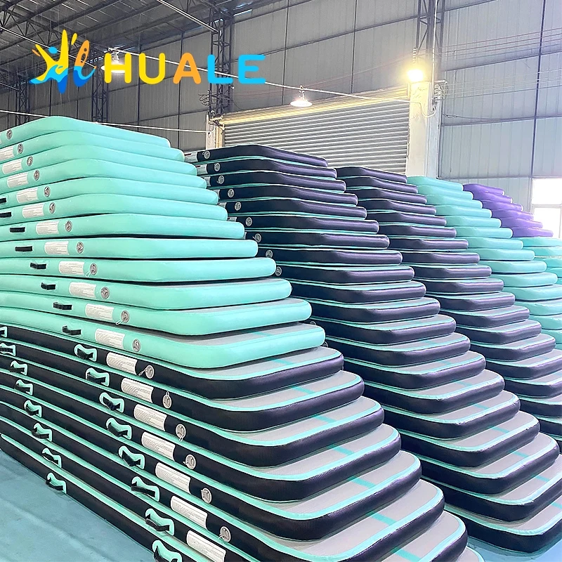 Good Quality Inflatable Gymnastics Yoga Mat Rolls Gym Eco Friendly Tumbling Mat Home Floor Exercise Jump Air Track