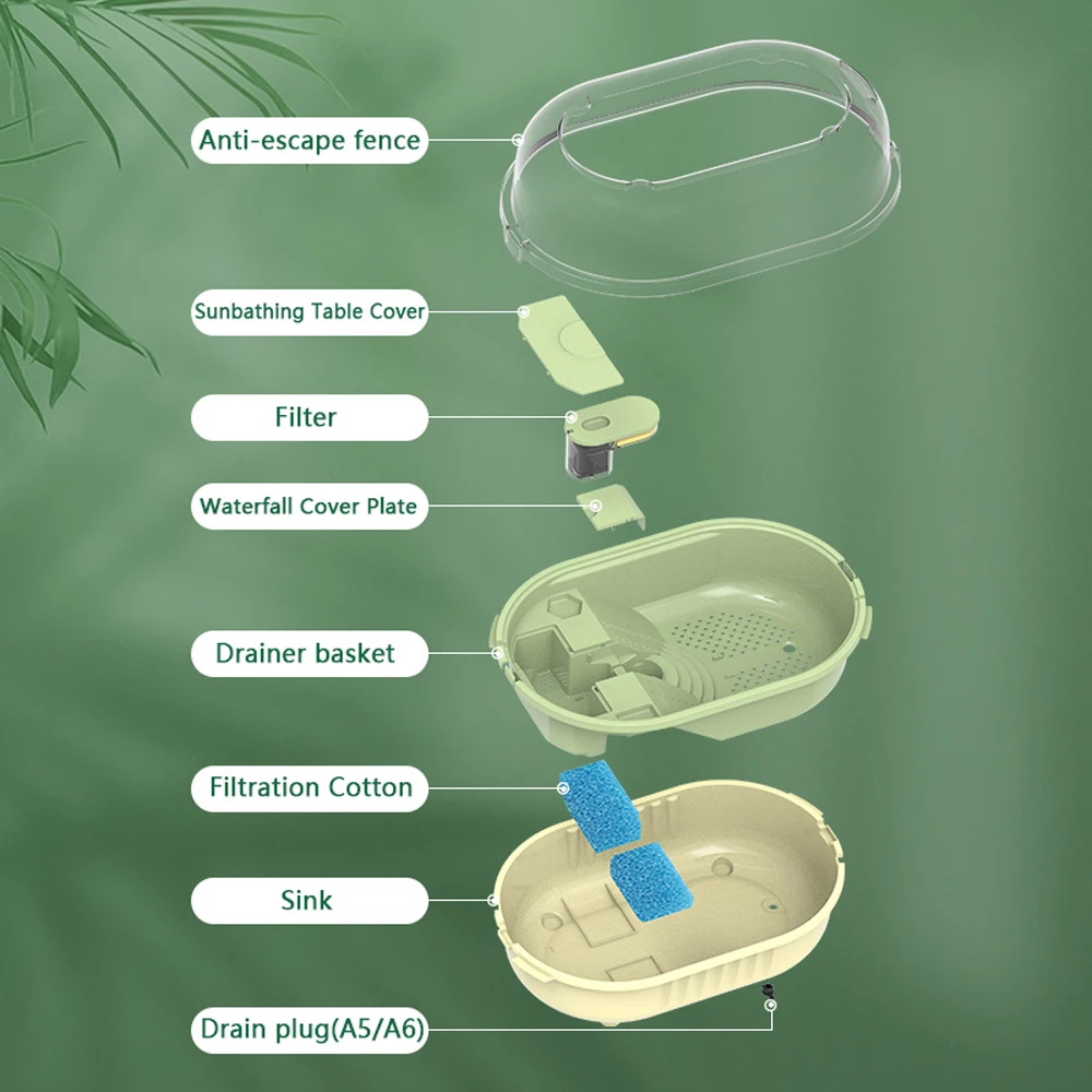 Sunsun Ecological Durable Turtle Tank Kit Tortoise Habitat Aquarium Plastic Aquatic Turtle Tank Set