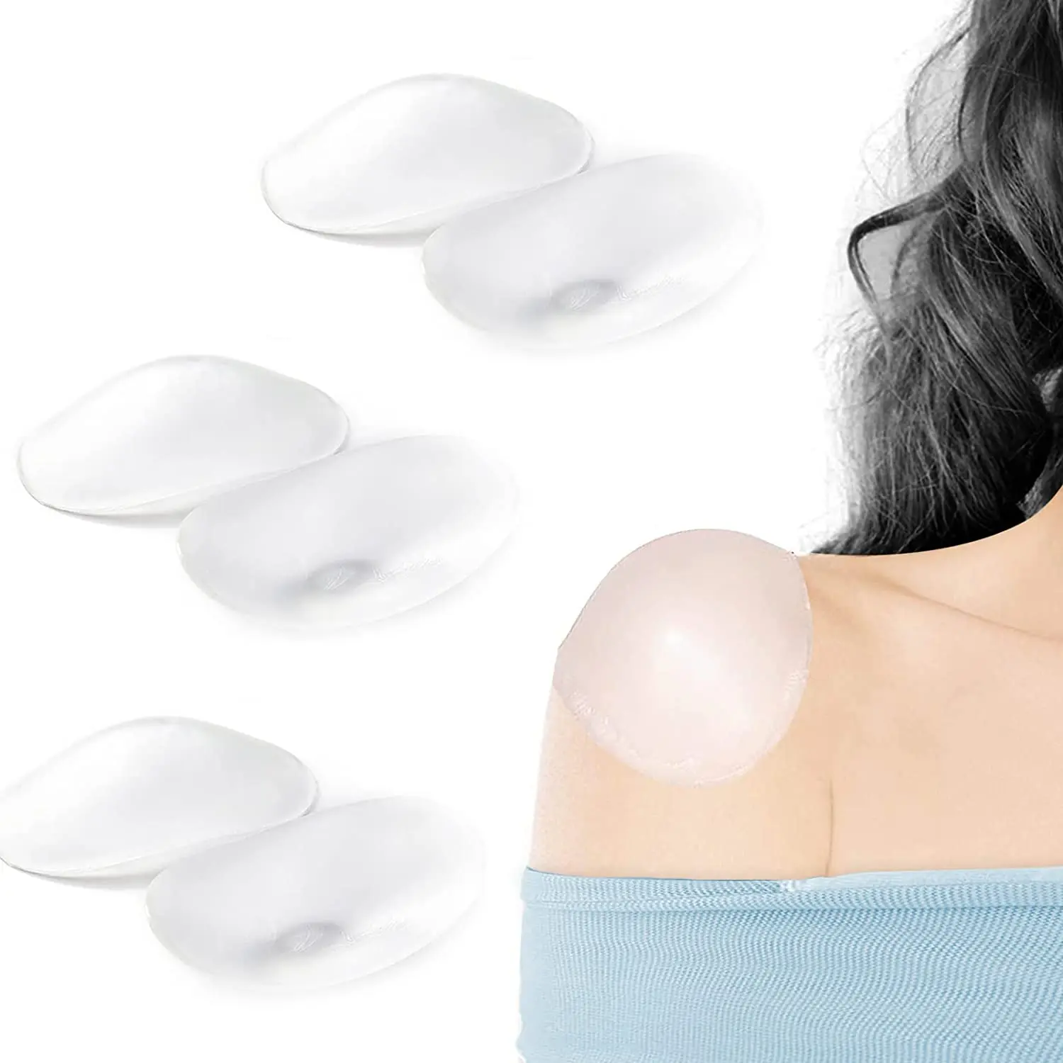 Different Colors Women Shoulder Push-up Pads Soft Silicone Anti-Slip Enhancer Shoulder Pads