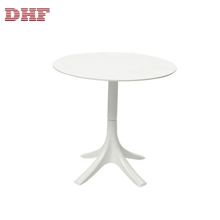 DHF современный дизайн обеденный набор белый круглый пластиковый регулируемый по высоте стол