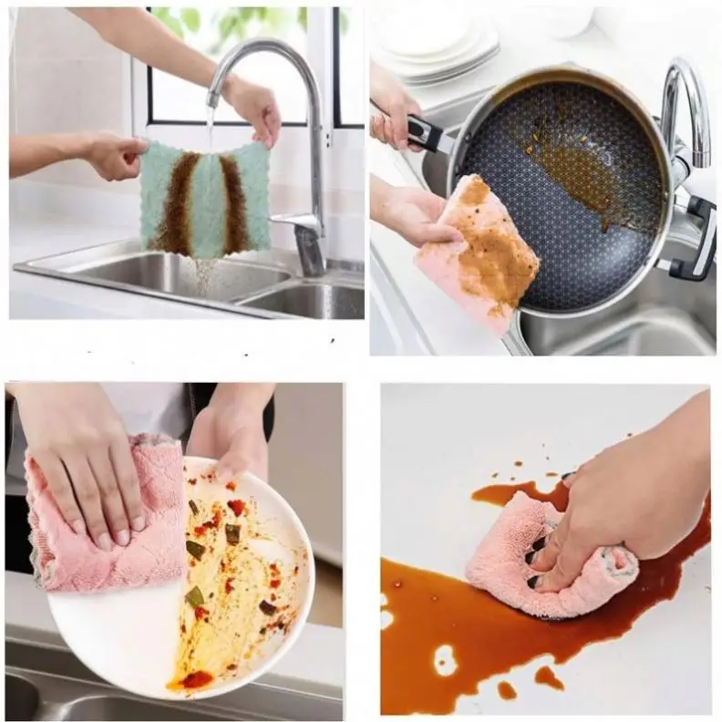 Wholesale Household Cleaning Cloth Absorbent Microfiber Kitchen Towel Oil Dish Wash Towel