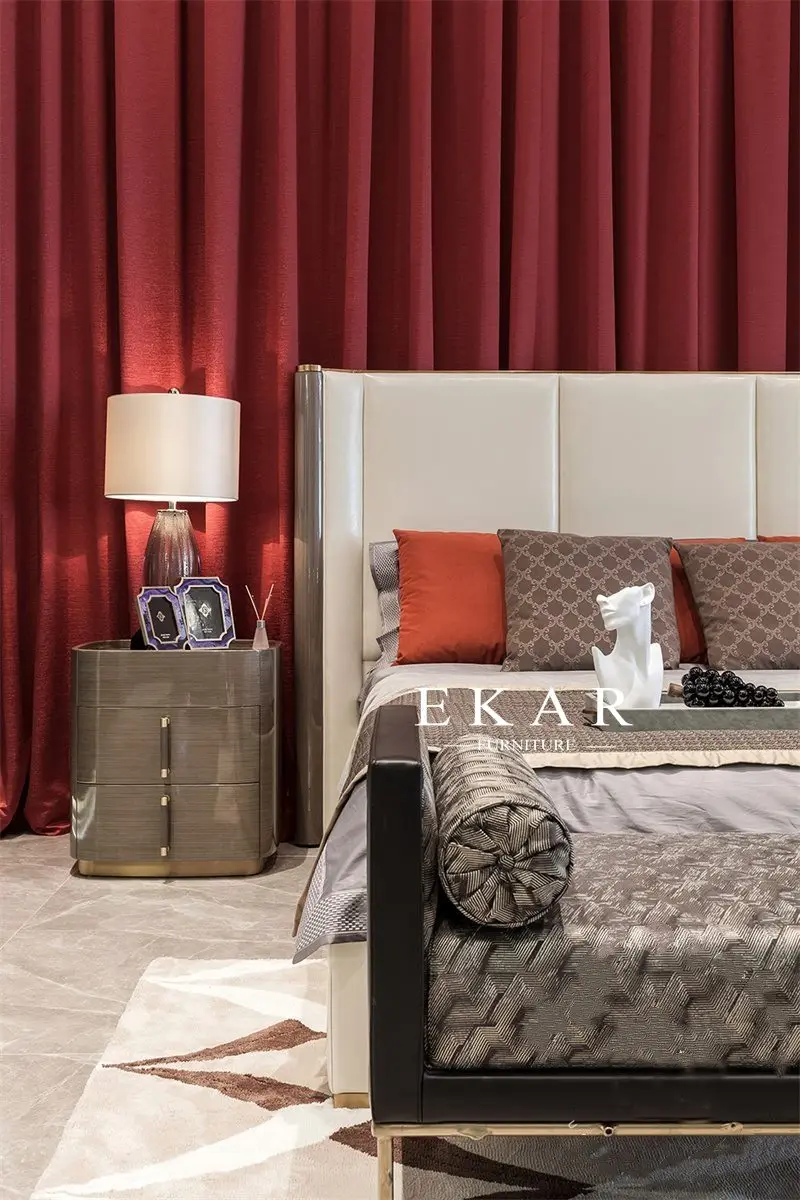 Modern Home Bedroom Furniture 3 Drawer Bed Side Wooden Bedside Table Hotel Nightstand Night Stand With Drawers