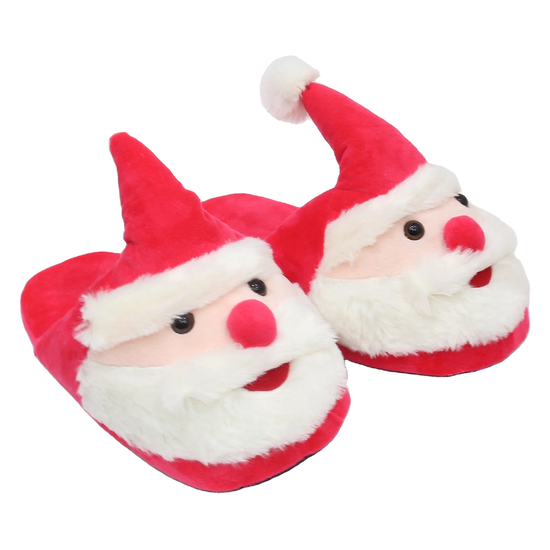 China private label Christmas fashion red color in door children slippers shoes with character