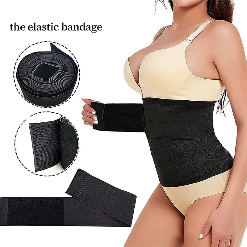 Private Label Adjustable Slimming Tummy Control Wrapping Waist Trainer Belt Stomach Body Shaper Waist Wraps For Women