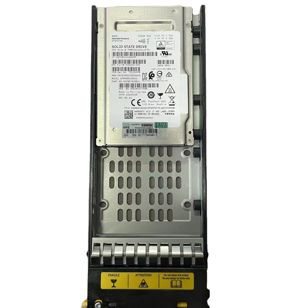 HPE 3PAR 8000 R0P66A P08719-001 920GB SAS твердотельный накопитель-2,5-дюймов маленький форм-фактор SSD R0P66B