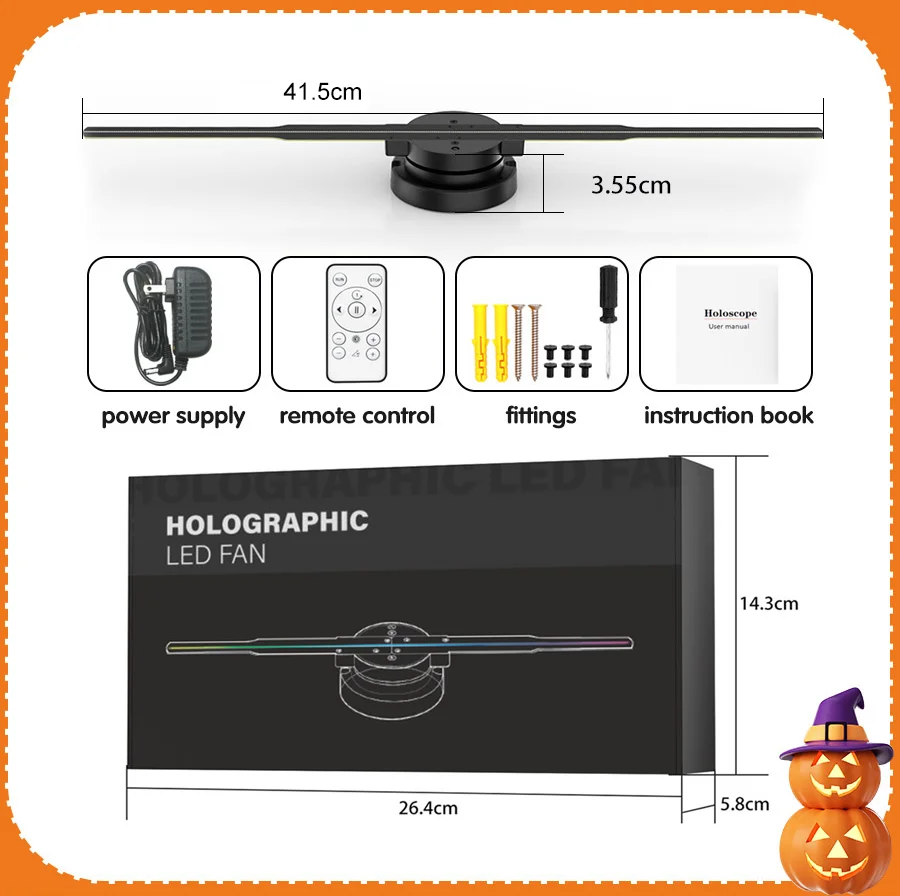 YHPD42H High Tech 3D Holographic Advertising Machine Projection 42cm Circular Display Screen With 244 Full Color LED 3d hologram