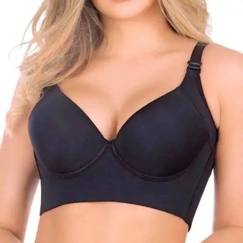 Fashion Deep Cup Bra Shaper Hide Back Fat Underwear Incorporated Full Back Coverage Plus Size Wire Free Side Fat Bra